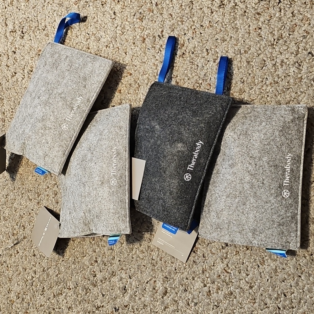 Therabody Gray and Blue Travel Toiletry Bag